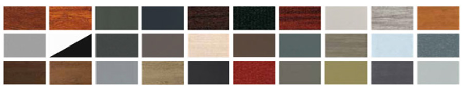 Muestrario de colores y texturas para ventanas de PVC